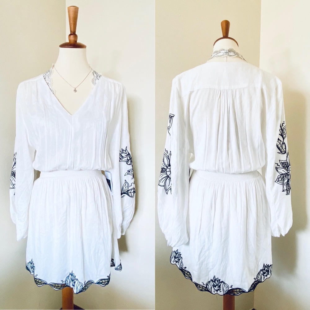 O’Neill Bethanie White Long Sleeve Floral Mini